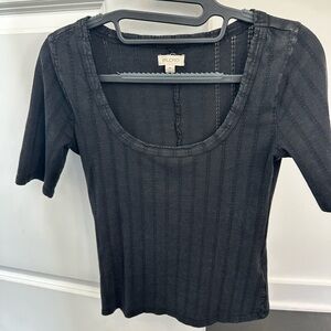 Pilcro Black Short Sleeve Top
